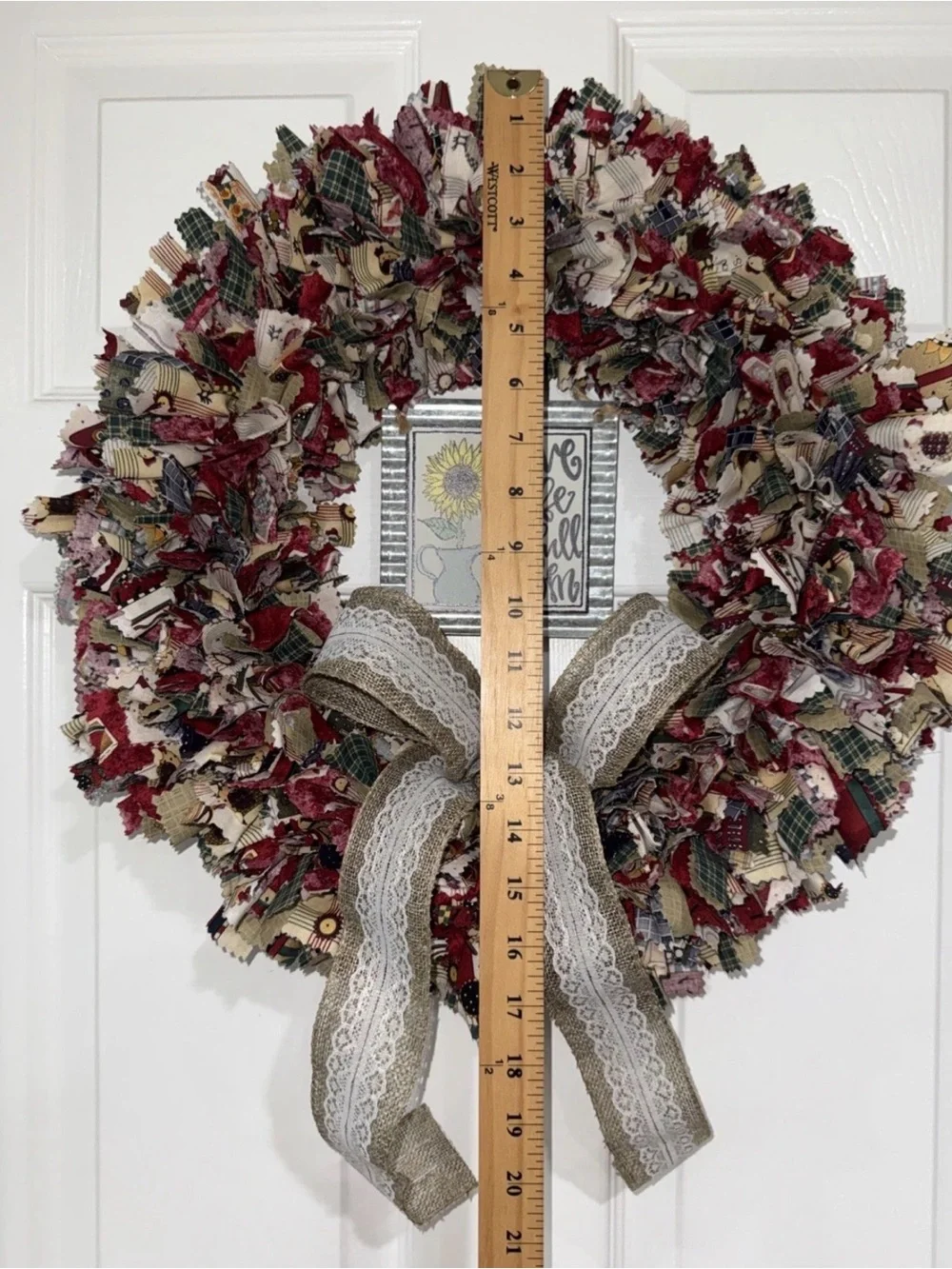 Handmade Rag Wreath Grandmacore Cottage Eclectic 